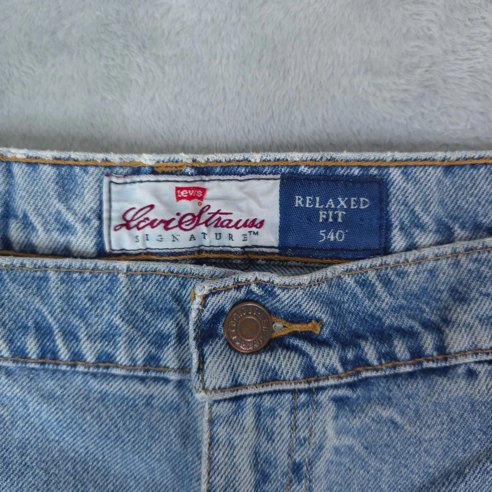 Levis 540 Relaxed Fit Jeans Men 39x32 Blue Tapered Leg Brown Tab 90s Vintage USA